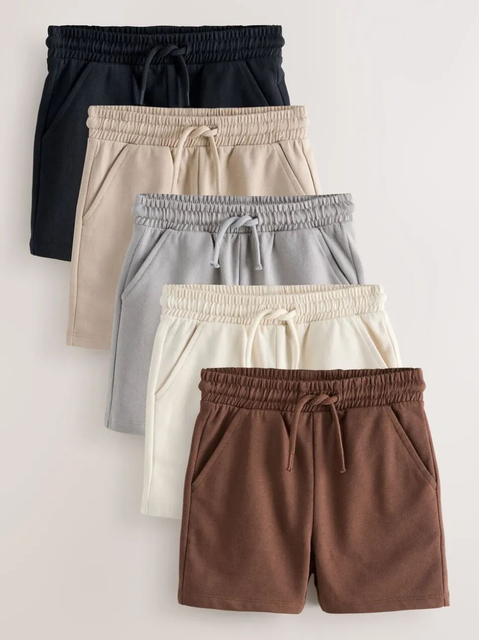 Chocolate Brown/Black/Stone/Grey - Verpakking van 3 jersey shorts (3mnd -7jr)