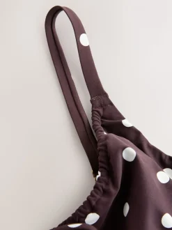 Chocolate Brown/Cream Spot - DD+ bikinitop zonder vulling met beugel