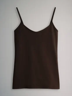 Chocolate Brown/Cream/White/Blues - The Set 7 pakken dunne bandvest Tops