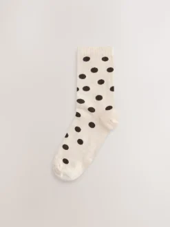 Chocolate Brown/White Spot - Set van 5 paar enkelsokken