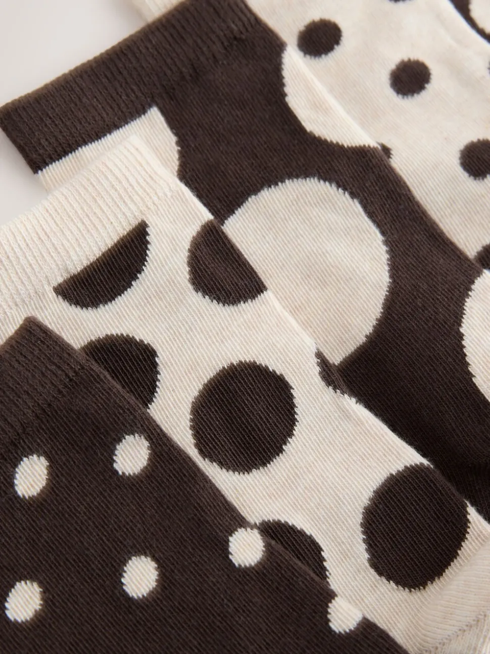 Chocolate Brown/White Spot - Set van 5 paar enkelsokken