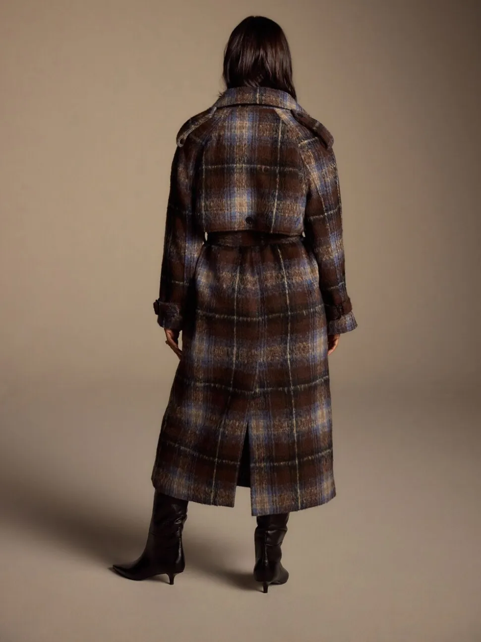 Chocoldebruin geruit - Trenchcoat