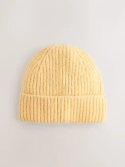 Citroengeel - Fluffy beanie-muts (1-16jr)