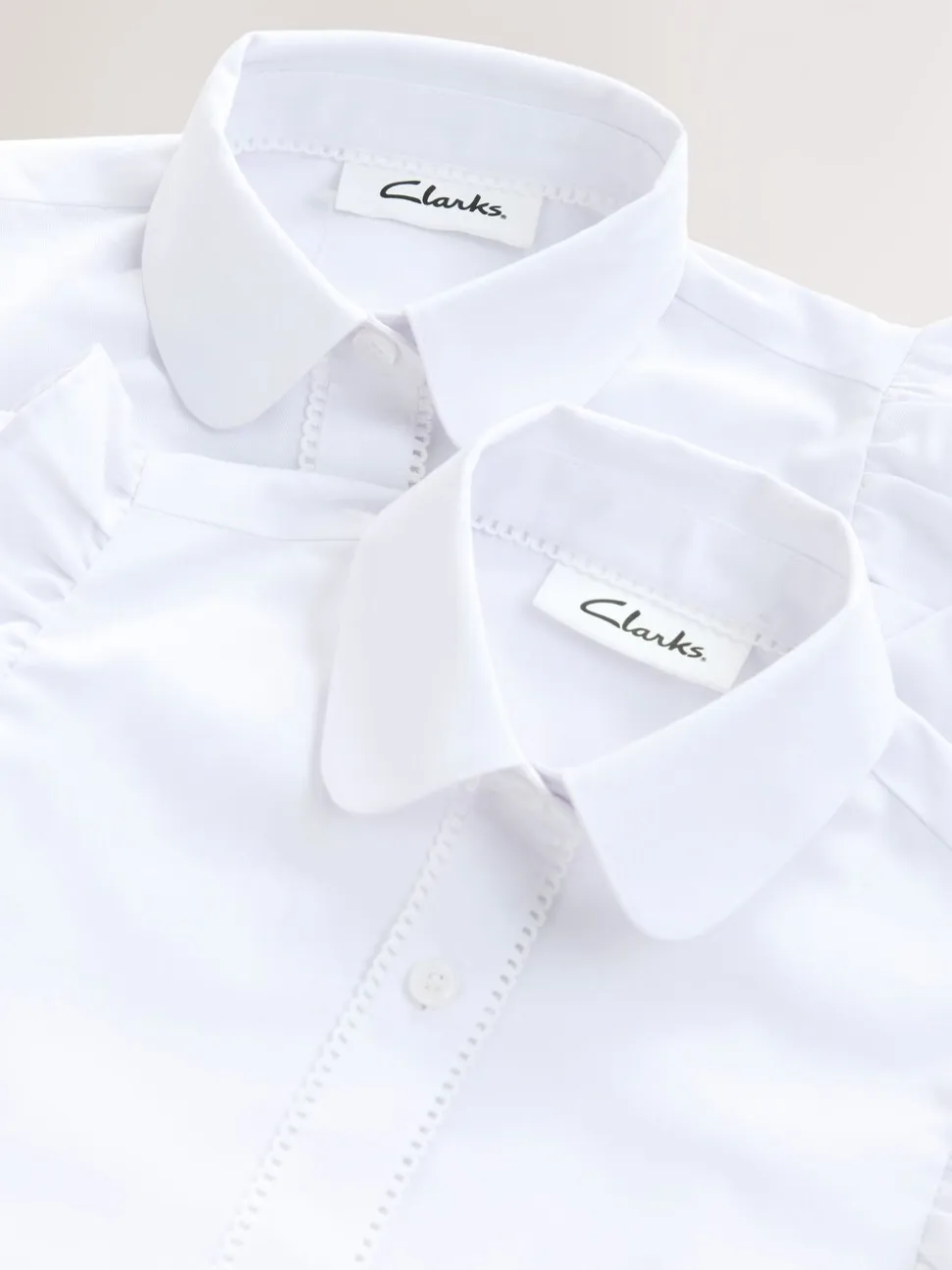 Clarks Frill korte mouwen schooloverhemden 2 verpakking