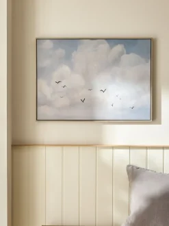 Clouds Scape Handpaint Detail Framed Wall Art