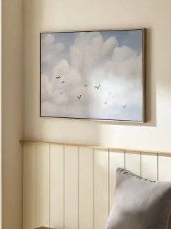 Clouds Scape Handpaint Detail Framed Wall Art