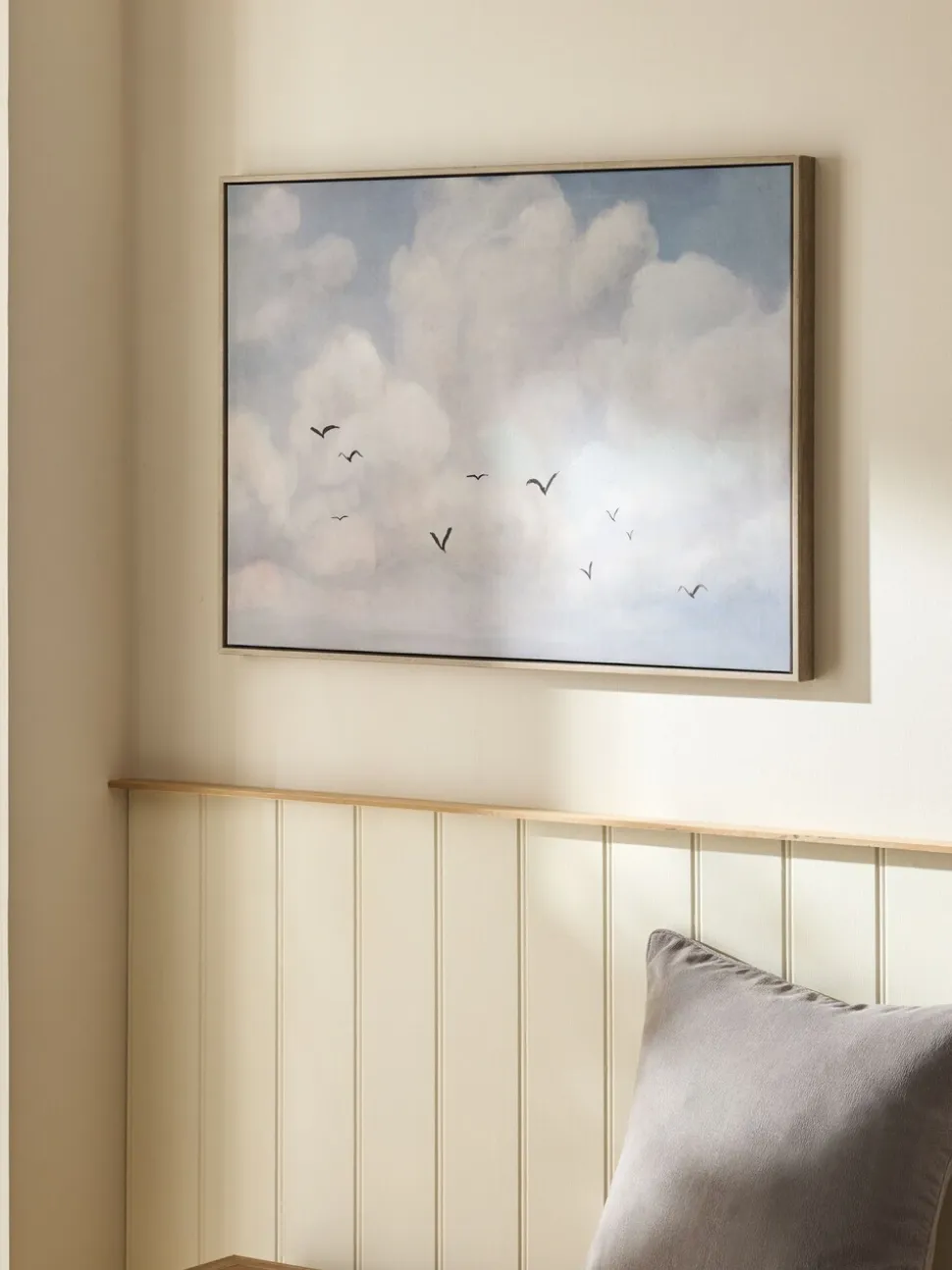Clouds Scape Handpaint Detail Framed Wall Art