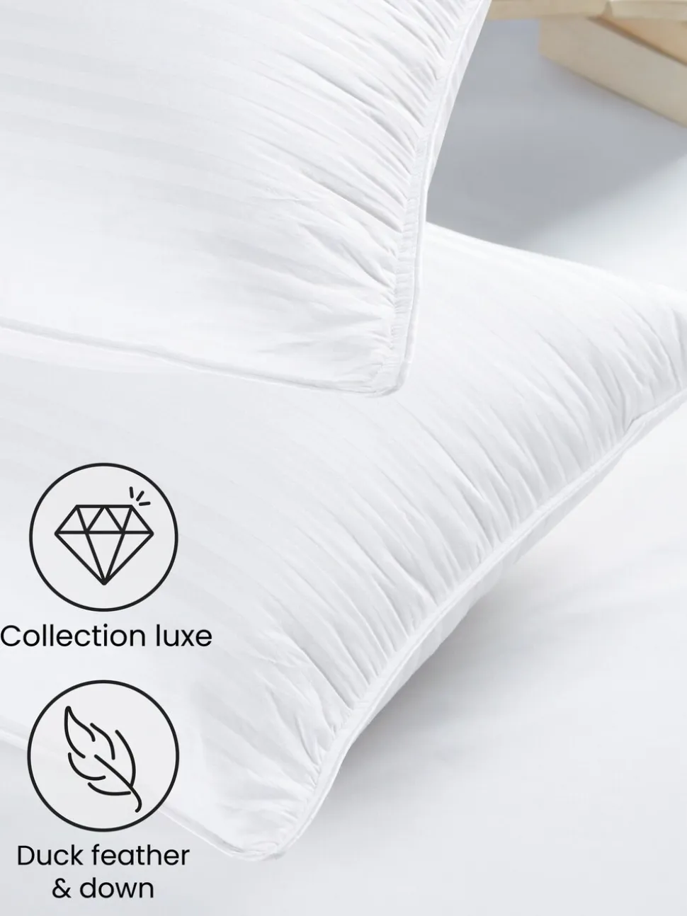Collection Luxe - Kussen met ganzendons en veren, 100% katoen