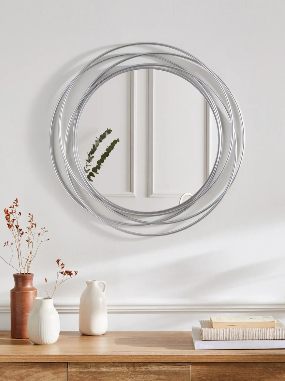 Contemporary Wire 60cm Wall Mirror