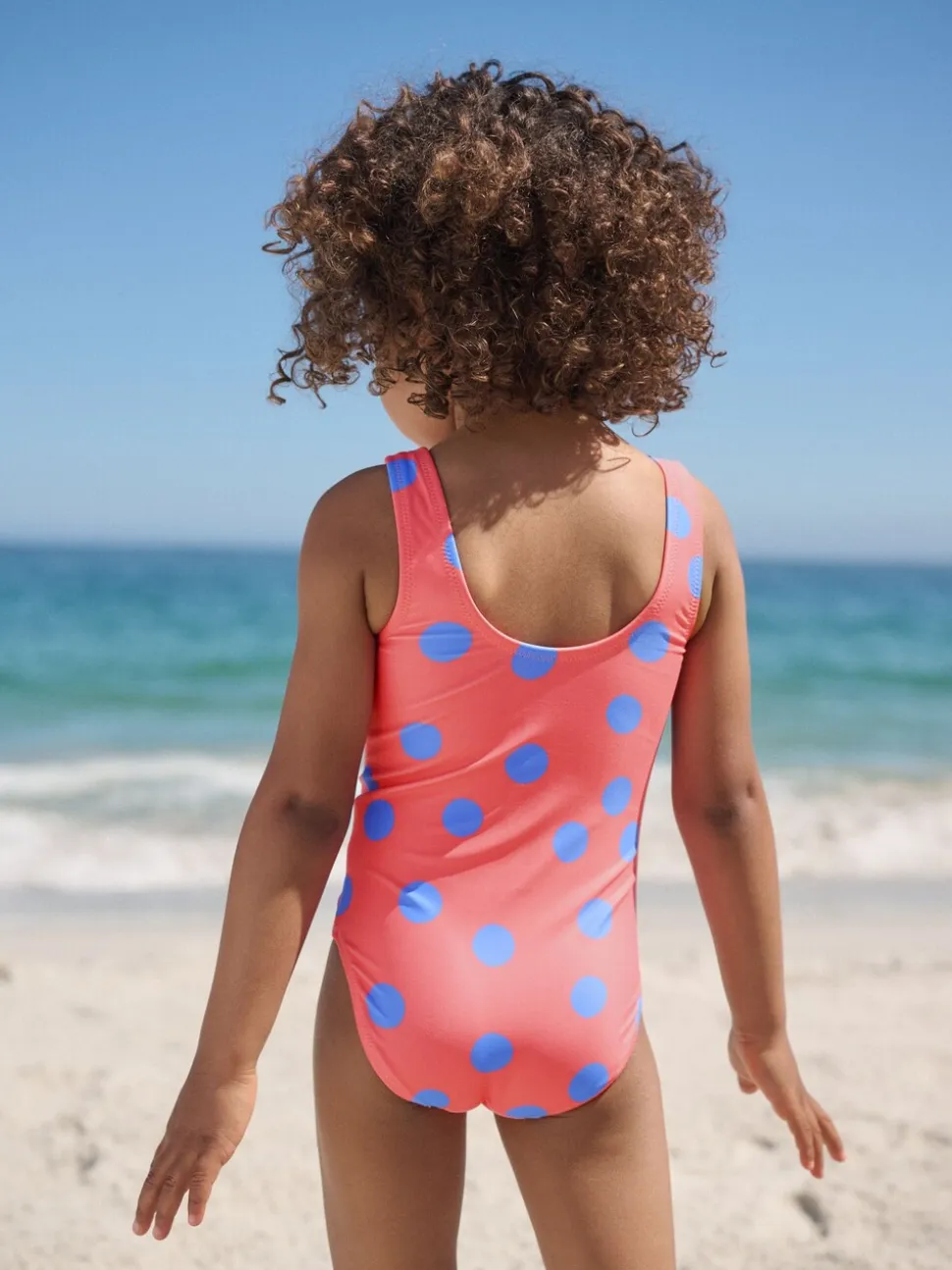 Coral Pink Shell Polka Dot - Badpak (3 mnd-7 jr)
