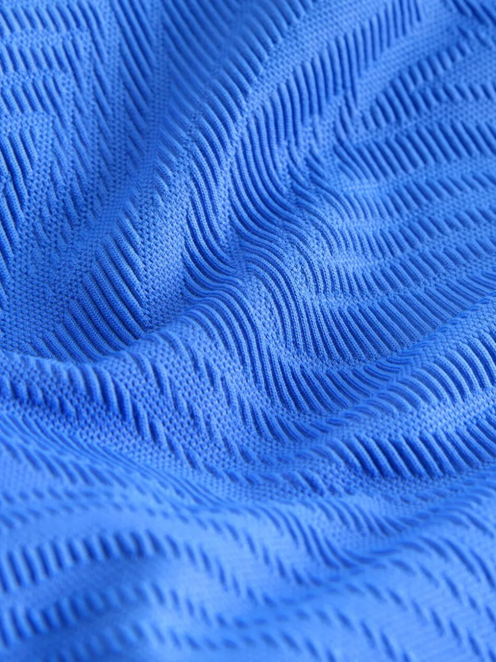 Cornflower Blue Textured - Hoogsluitend buikcorrigerend badpak
