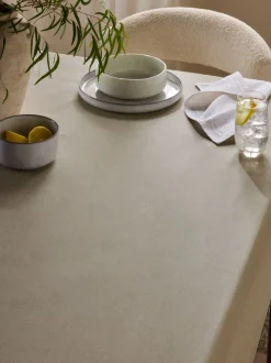 Cotton Linen Look Wipe Clean Table Cloth
