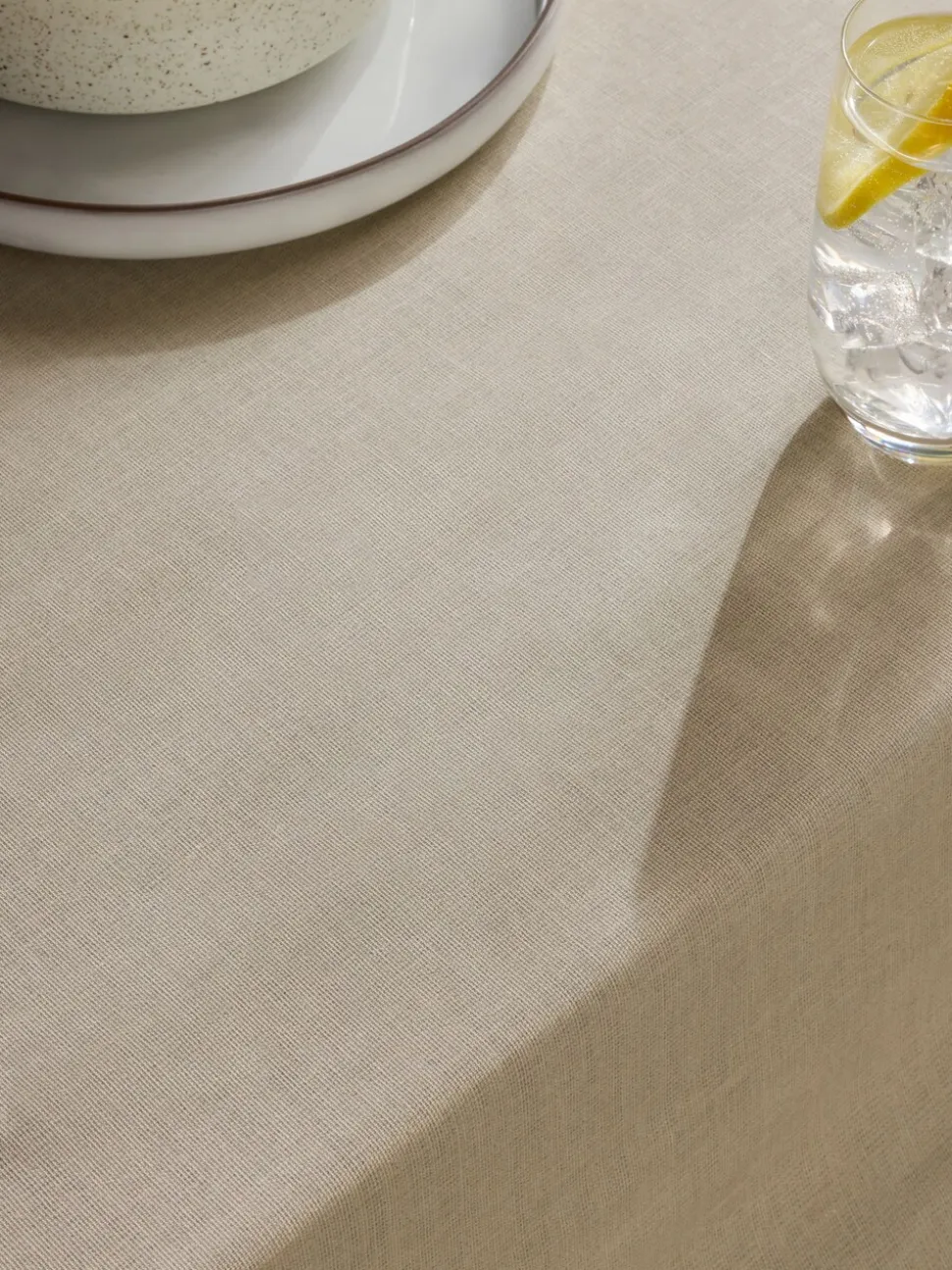Cotton Linen Look Wipe Clean Table Cloth
