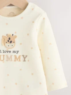 Cream Giraffe I Love My Mummy - Set van 1 babyrompertjes