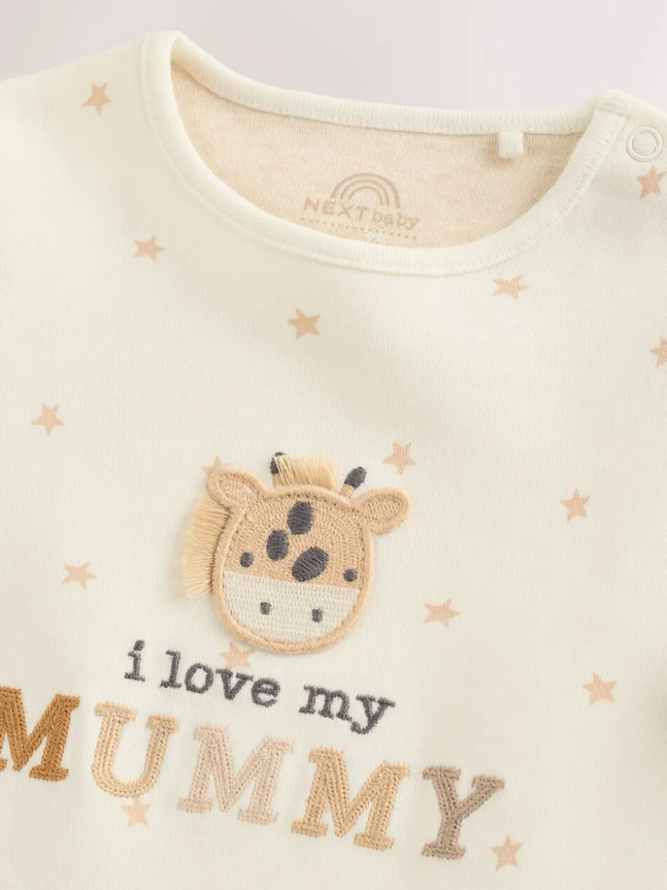 Cream Giraffe I Love My Mummy - Set van 1 babyrompertjes