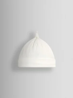 Cream Pretty Bow - JoJo Maman Bébé Organic Cotton Appliqué Baby Hat