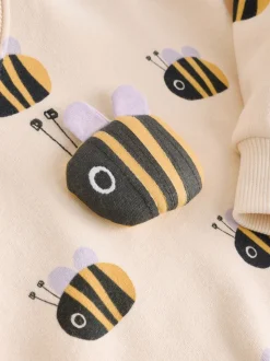 Cream Stripe Bee - Set met sweatshirt en legging (3 mnd-7 jr)