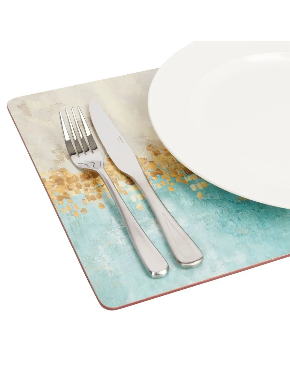 Creative Tops Set van 4 grote Placemats met kurken achterkant en Kunstdruk