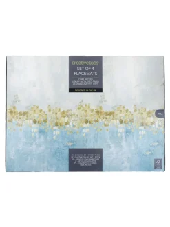 Creative Tops Set van 4 grote Placemats met kurken achterkant en Kunstdruk