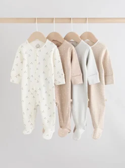 Crème - Babypyjama's met tweewegrits (0-2jr)