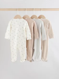Crème - Babypyjama's met tweewegrits (0-2jr)