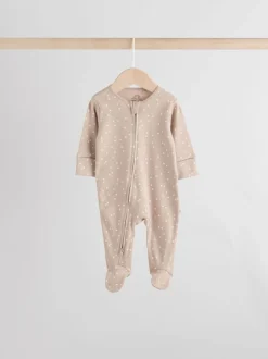 Crème - Babypyjama's met tweewegrits (0-2jr)