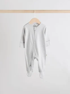 Crème - Babypyjama's met tweewegrits (0-2jr)