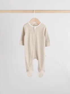 Crème - Babypyjama's met tweewegrits (0-2jr)