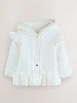 Crème - Baker by Ted Baker gebreide vestjas met strikdetail