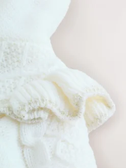 Crème - Baker by Ted Baker gebreide vestjas met strikdetail