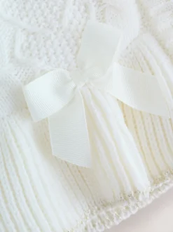 Crème - Baker by Ted Baker gebreide vestjas met strikdetail