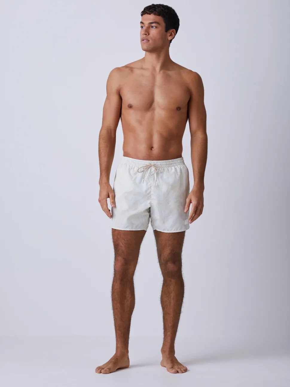 Crème - BOSS Piranha Printed Swim Shorts