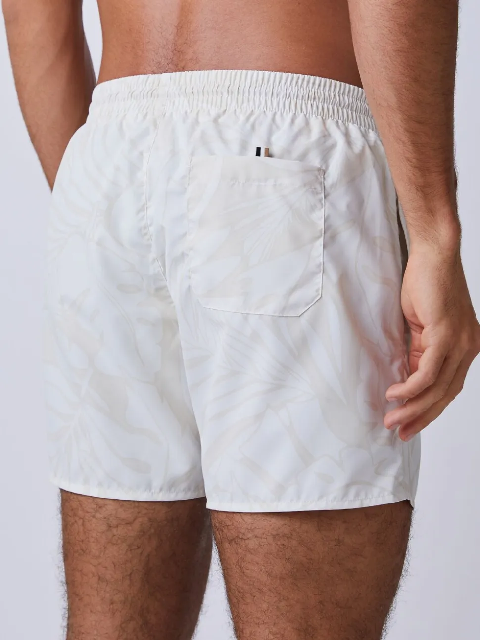 Crème - BOSS Piranha Printed Swim Shorts