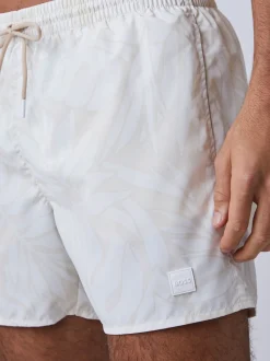 Crème - BOSS Piranha Printed Swim Shorts