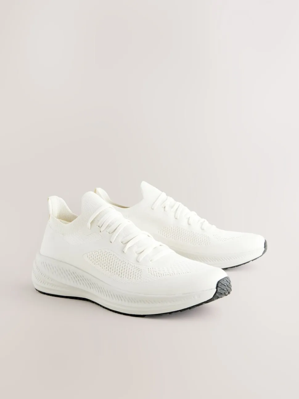 Crème - Gebreide sneakers