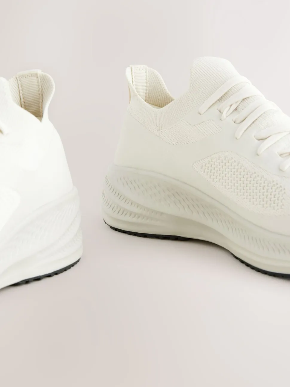 Crème - Gebreide sneakers