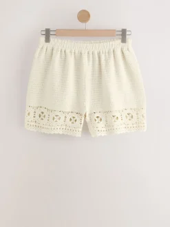 Crème - Gehaakte zomershorts