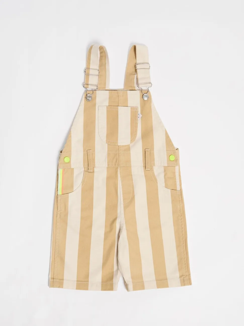 Crème - Gestreepte shorts tuinbroek