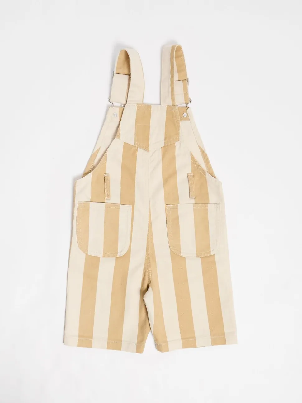Crème - Gestreepte shorts tuinbroek