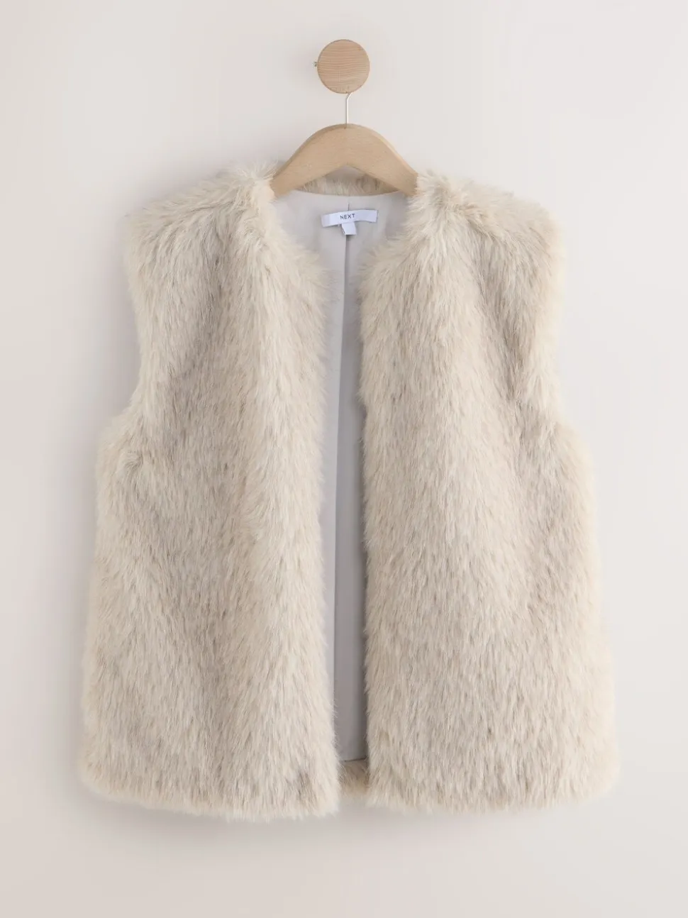 Crème - Gilet van imitatiebont