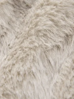 Crème - Gilet van imitatiebont