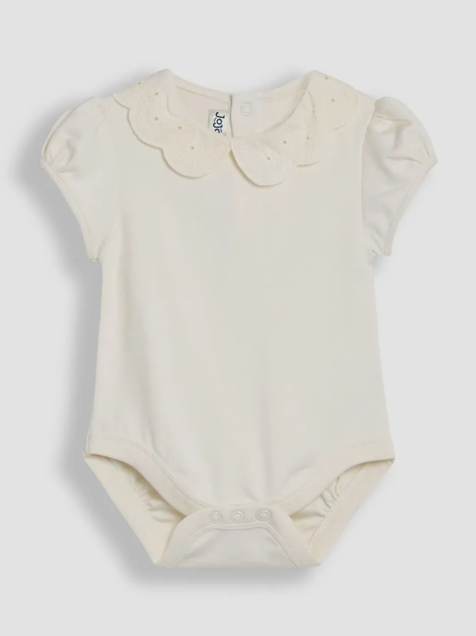 Crème - JoJo Maman Bébé Broderie Collar Bodysuits