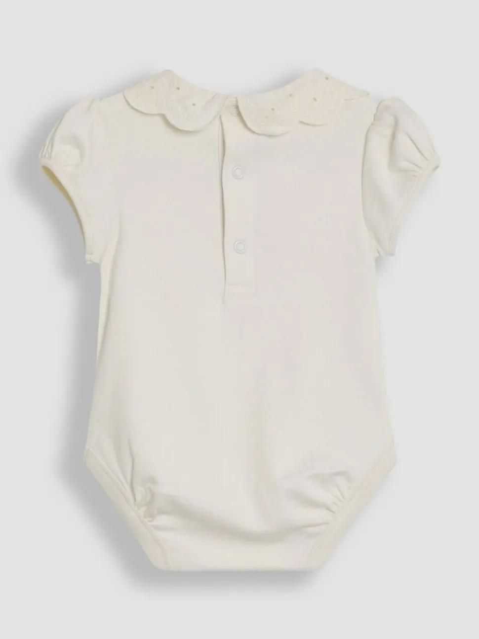 Crème - JoJo Maman Bébé Broderie Collar Bodysuits