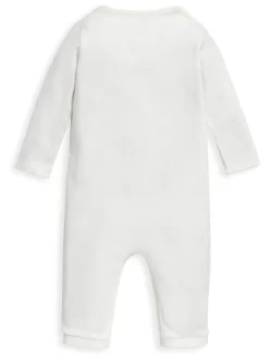 Crème - Mamas & Papas crème rompertje met safari-borduursel van 100% katoen