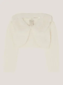Crème - Monsoon Baby - Fuzzy vest met afneembare kraag