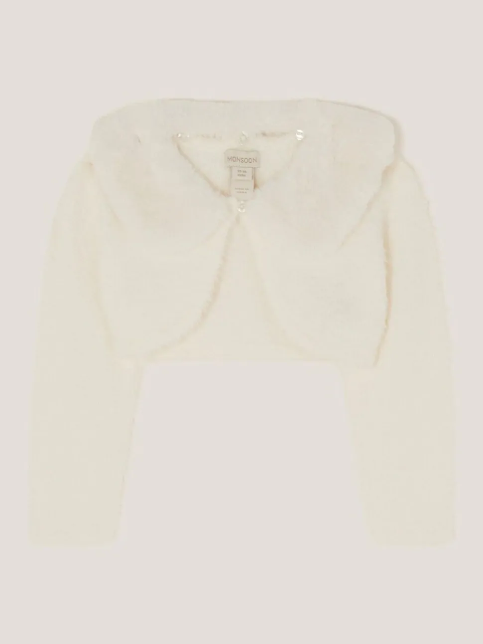 Crème - Monsoon Baby - Fuzzy vest met afneembare kraag