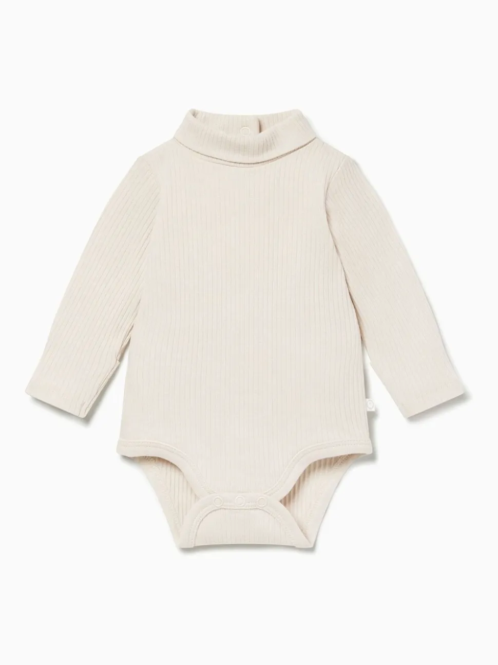 Crème - MORI Ribbed Roll Neck Supersoft Bodysuit
