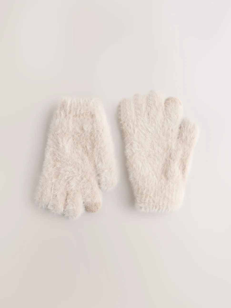 Crème - Pluizige handschoenen (3-16jaar)