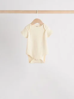 Crème - Set van 5 babyrompertjes met korte mouwen