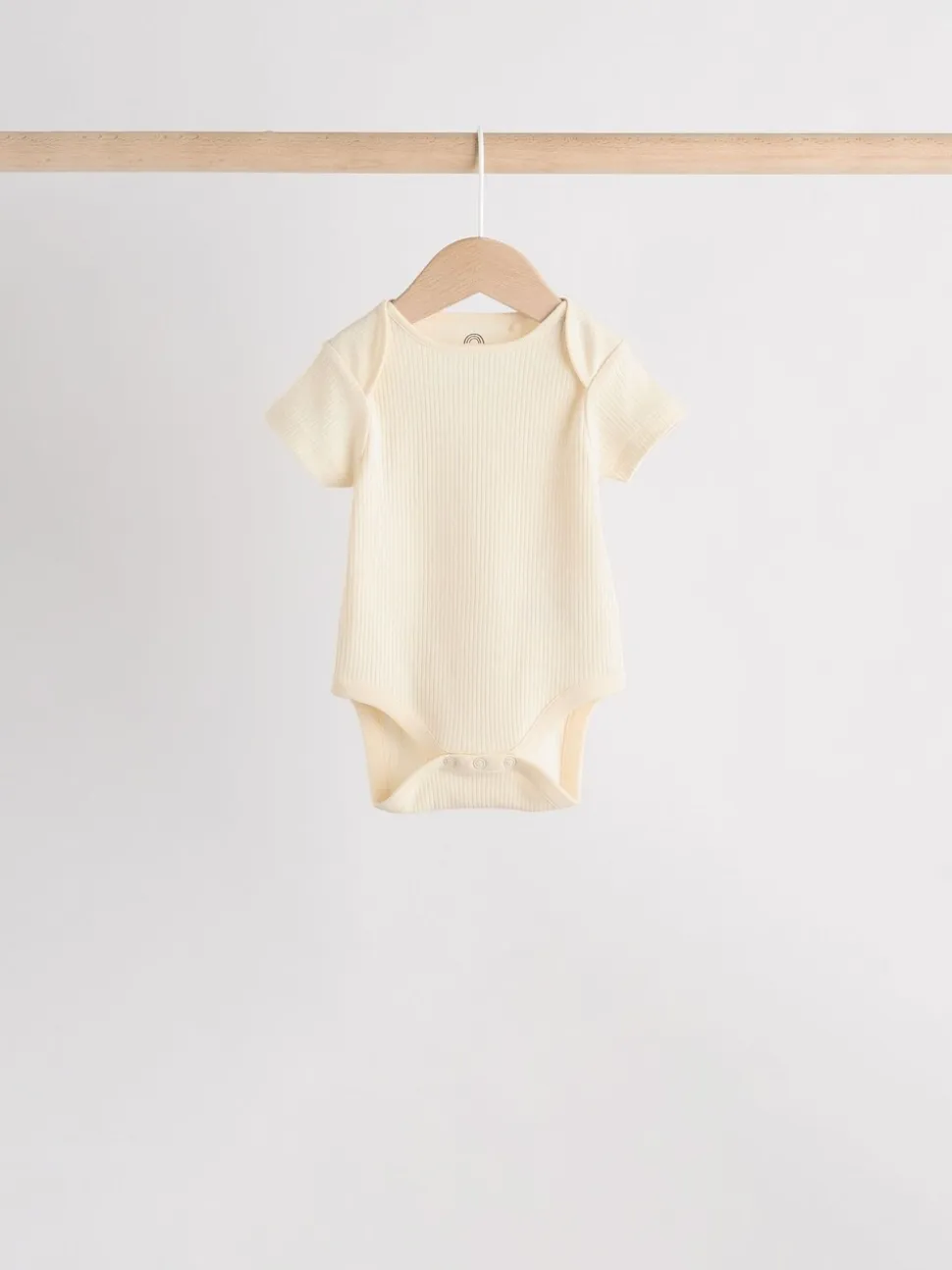 Crème - Set van 5 babyrompertjes met korte mouwen
